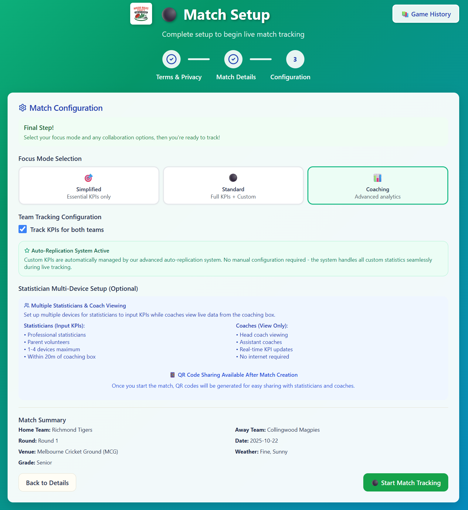 Three focus modes - Simplified, Standard, and Coaching